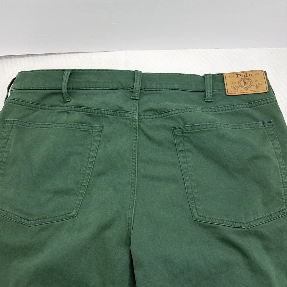 Polo Ralph Lauren Olive Green Varick Slim Straight Jeans Men 38x30 Preppy Pants